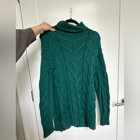 Aritzia Wilfred Green Cable Knit Green Champeux Turtleneck - Picture 5 of 6